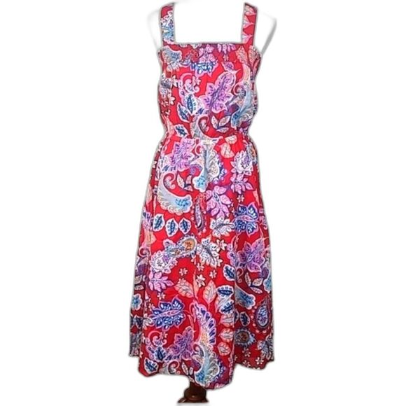 Talbots Fantastic Paisley Fit & Flare multi-color women's summer dress size 8 - Picture 1 of 11
